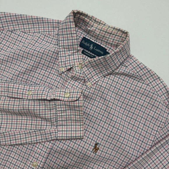 Ralph Lauren Other - Ralph Lauren Button Down Shirt Mens Large Pink Tattersall Good Classic Fit Pony